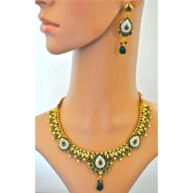 Ethnic Indian Green Necklace Set